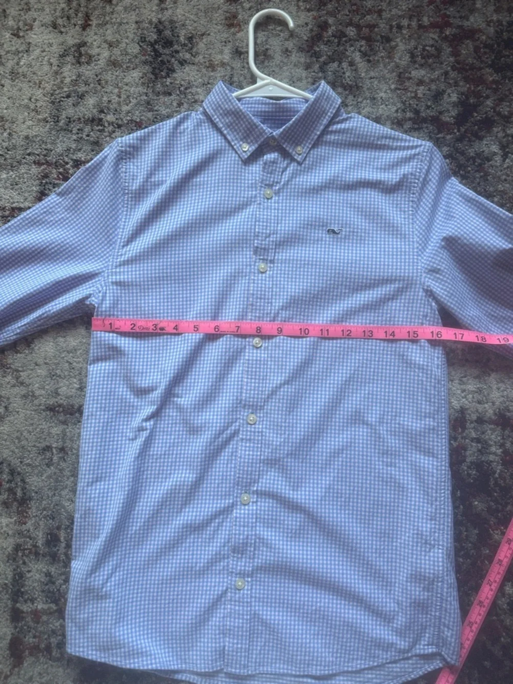 Vineyard Vines Boys L (16) Blue & White Gingham Button-Down Shirt performance - Picture 4 of 7
